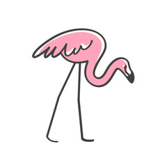 Cartoon flamingo, cute character for children. Vector illustration in cartoon style. Alphabet for kids.