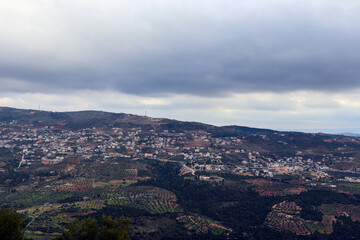Nature in Ajloun buildings and trees - Jordan