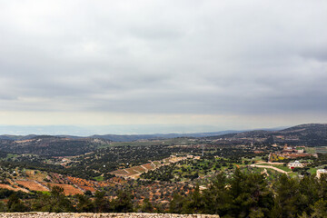Nature in Ajloun buildings and trees - Jordan
