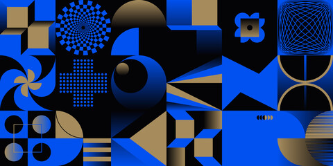 Modernism Aesthetics Inspired Vector Graphic Pattern Made With Abstract Geometric Shapes - 509665800