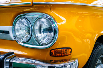 headlight of a vintage car