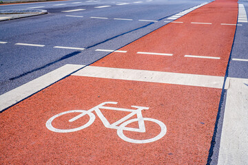 typical bicycle lane in germany - 509667206