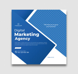 Digital marketing social media and Instagram post template
