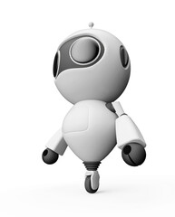 Fototapeta premium tiny robot in white background cool bottom view