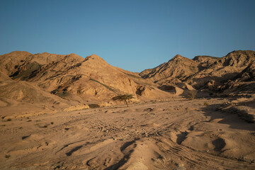 Fototapeta na wymiar Dramatic view at Dahab mountains Sinai Egypt 