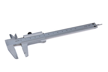 Caliper on a white background. The concept of accurate measurements. 