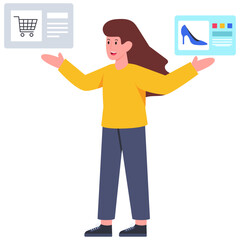Trendy vector design of online shopping