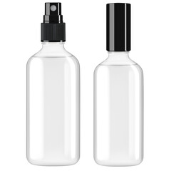 set of cosmetic bottles isolated