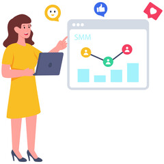 Editable design illustration of data analysis