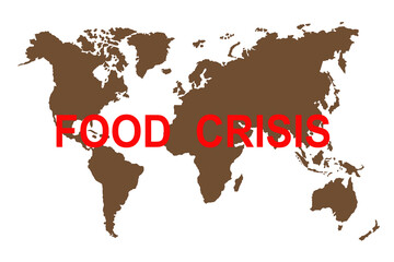 brown world map background with the inscription, concept of economic problems, global food crisis,...