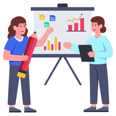 Premium download illustration of business presentation