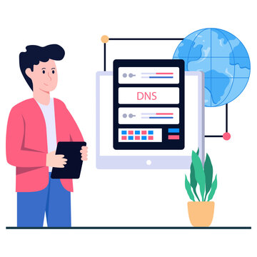 Global device illustration, editable vector