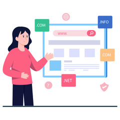 Editable design illustration of web domain