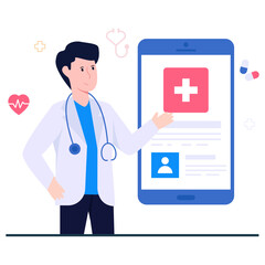 Unique design illustration / mobile healthcare app