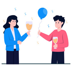Fototapeta na wymiar An editable design illustration of cheers