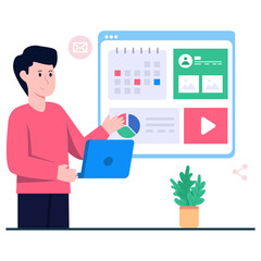Trendy vector design of web ad