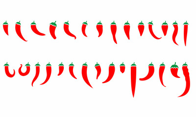 Vector illustration set of chili peppers
