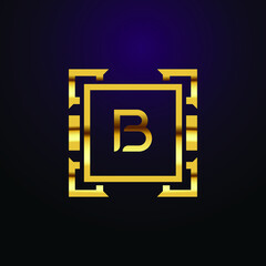 Premium luxury Vector elegant gold and  font Letter B Template for company logo with monogram element 3d Design