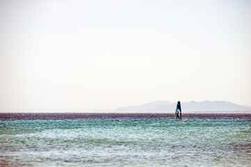windsurfer on the beach, greece, grekland, europa