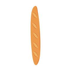 French baguette vector flat Illustration. Cartoon bakery food.