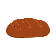 Rye bread vector flat Illustration. Cartoon bakery food.