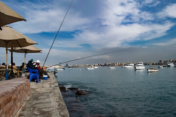 Fototapeta na wymiar Morning view at Alexandria coast Egypt
