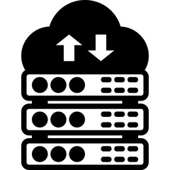 cloud server glyph icon