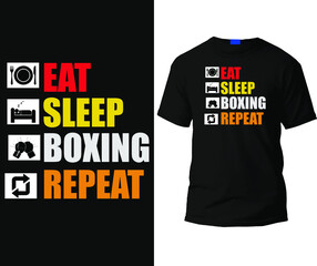 Eat Sleep Boxing Repeat Vector T-shirt design template