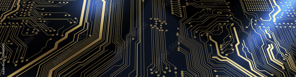 Poster Technology background/Abstract technology background made of different element printed circuit board.  Printed circuit board in the server executes the data. 