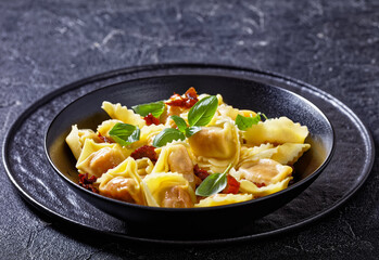 italian Tortelloni stuffed with sun dried tomatoes