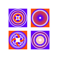 Four elements for pattern. Set of elements for background.