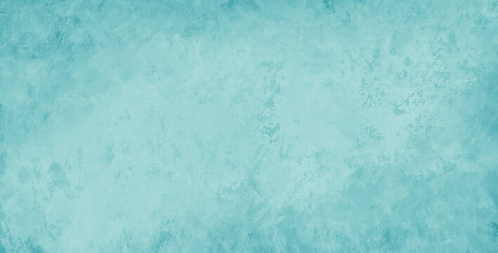 Light pastel blue green background. Old vintage grunge texture. Blue paper or wall.