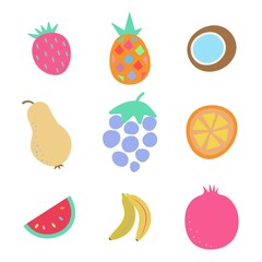 fruits exotic tropical set vector
