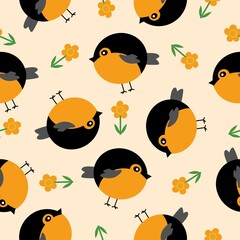 animal vector orange bird pattern