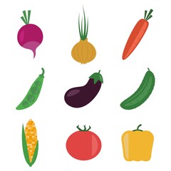 vegetables fresh set vector illustration