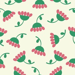 floral vector red flowers pattern