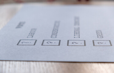 voting slip Labour conservative liberal green independent 