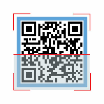 Qrcode How Digital Square For Phone Scan. Mobile QR Code The Link Security. Vector Isolated Illustration.