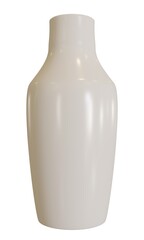 White vase on the white background. 3d rendering.