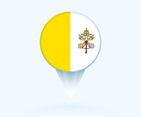 Map pointer with flag of Vatican City.