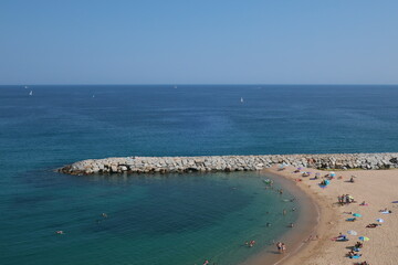 Vista aerea de playa en la Costa Brava, Espa&ntilde;a