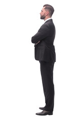 side view. successful handsome businessman . isolated on white
