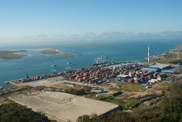 Aerial view of the Rio Grande Port, located in the southern state of Rio Grande do Sul.