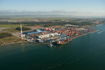 Aerial view of the Rio Grande Port, located in the southern state of Rio Grande do Sul.