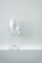 empty champagne wine glass on isolated white background. mockup for drinks and juices. crockery, transparent glass for juice cocktails