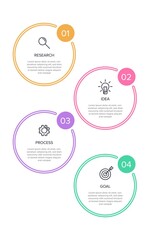 Vertical infographic design with icons and 4 options or steps. Thin line. Infographics business concept. Can be used for info graphics, flow charts, presentations, mobile web sites, printed materials.