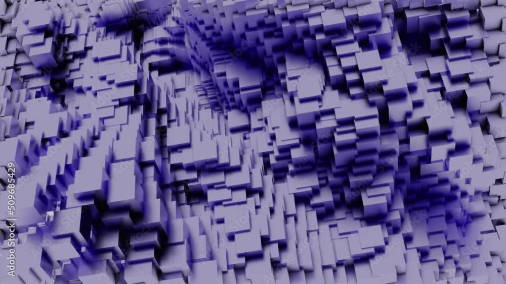 Poster cube particules abstract background, rippling fast 3d texture. design. abstract cube waves in endles