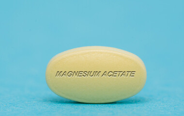 Obraz na płótnie Canvas Magnesium Acetate Pharmaceutical medicine pills tablet Copy space. Medical concepts.