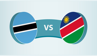 Botswana versus Namibia, team sports competition concept.