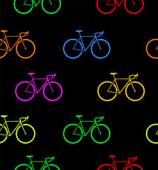 colorful bicycles seamless pattern - vector